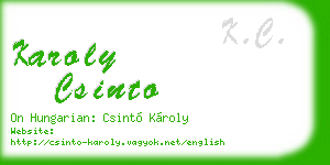 karoly csinto business card